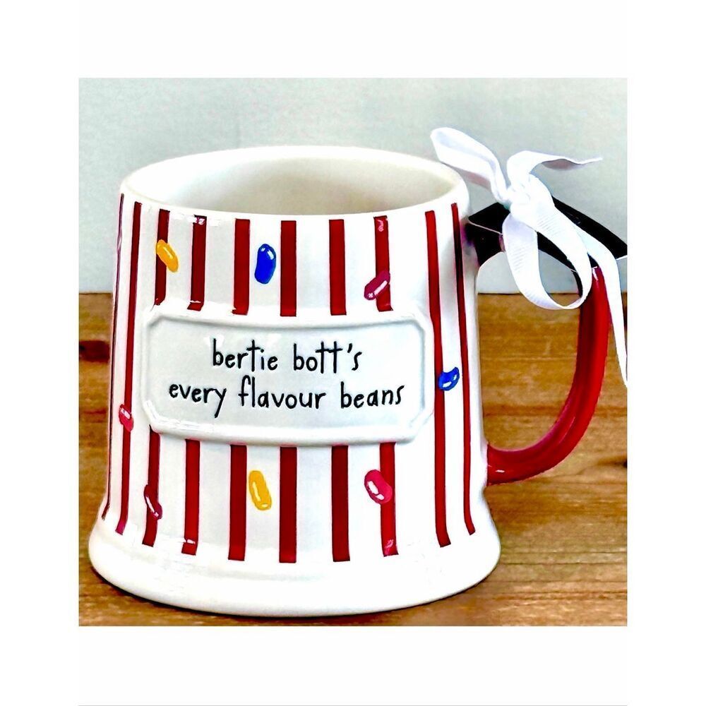 NWT Gorgeous Rae Dunn Harry Potter White BERTIE BOTT'S EVERY FLAVOUR BEANS Mug